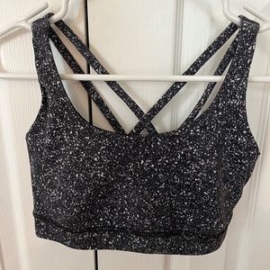 Lululemon Asphalt Speckled Black Sports Bra